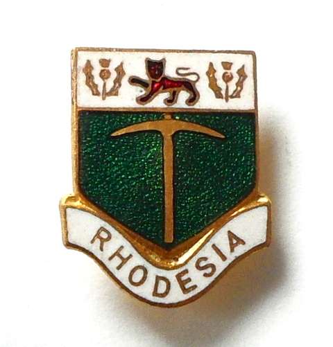 RHODESIA 1964 OLYMPIC TOKYO N O C PARTICIPATION ENAMEL BADGE