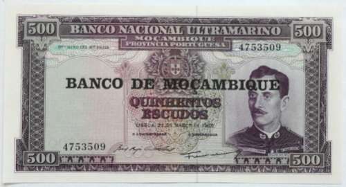 MOZAMBIQUE 1967 500 ESCUDOS EF++