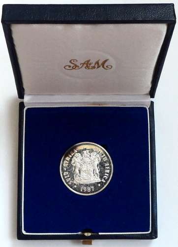 1987 PROOF SILVER RAND IN S.A.M. BOX
