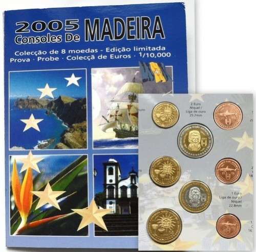 PORTUGAL MADEIRA 2005 EURO COIN SET