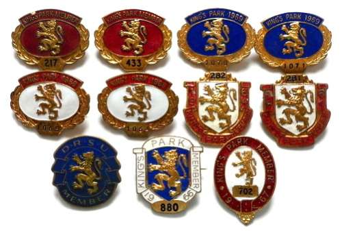 KINGSPARK RUGBY ENAMEL BADGES 1960'S X 11