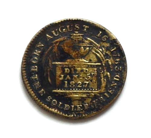 1827 FREDERICK DUKE OF YORK DEATH TOKEN/MEDAL 25MM
