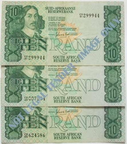 GPC DE KOCK 1981 10 RAND 1ST ISSUE (3 NOTES) **BID PER NOTE**