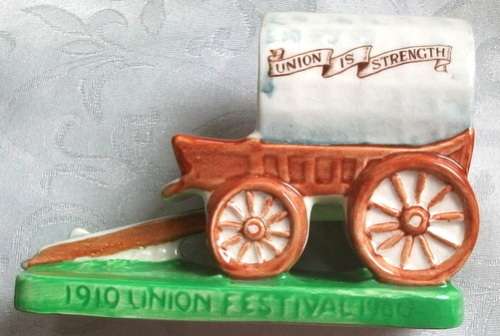 SOUTH AFRICA 1910 TO 1960 UNION FESTIVAL BURLEIGHWARE OX WAGON PORCELAIN