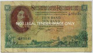 SOUTH AFRICA  G RISSIK 1962 **1ST ISSUE** 10 RAND F