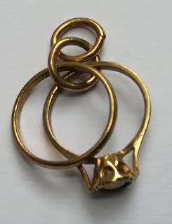 9K GOLD CHARM FOR BRACELET "WEDDING BAND AND RING" 1 G