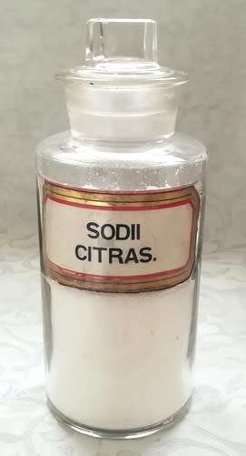 APOTHECARY CHEMIST PHARMACY BOTTLE **SODII CITRAS**W ON BASE170MM