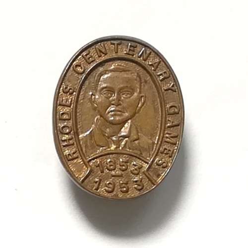 1953 RHODES CENTENARY GAMES RHODESIA PIN BADGE 20 X 27 MM
