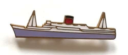 ENAMEL + GILT SHIPPING PIN BADGE 50 X 12 MM