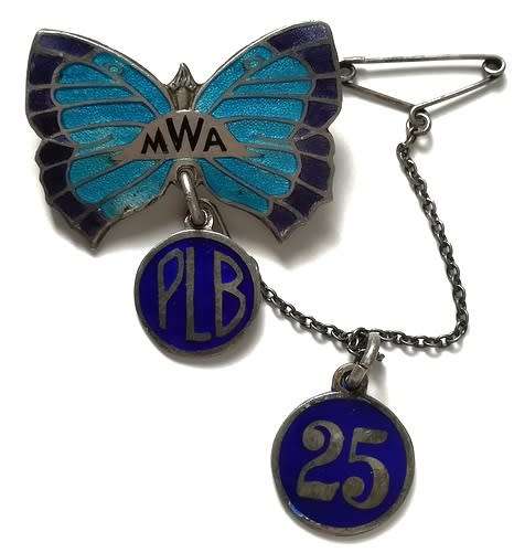 MWA STERLING SILVER + ENAMEL BUTTERFLY BROOCH 32MM X 20MM