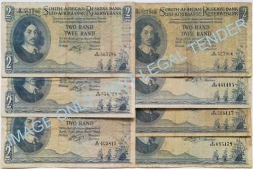 G RISSIK 1962 2 RAND 1ST ISSUE 7 NOTES **BID PER NOTE**