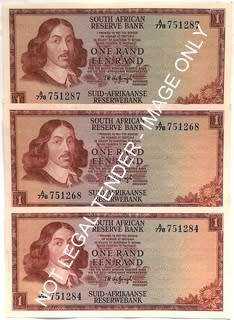 T W DE JONGH 1972  RAND NOTE VF (2 NOTES) IST ISSUE **BID PER NOTE**
