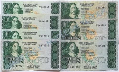 G P C DE KOCK 10 RAND 1ST ISSUE (7 NOTES)** BID PER NOTE**