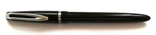 VINTAGE WATERMAN'S SKYWRITER F ENGLAND FOUNTAIN PEN BLACK AND CHROME