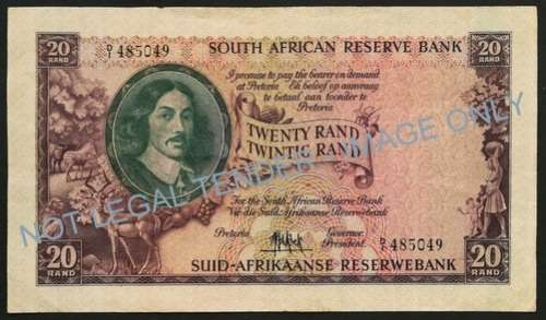 M H DE KOCK 20 RAND NOTE