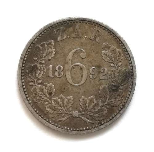 ZAR 1892 6 PENCE