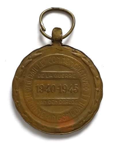 BELGIUM WW2 COMMEMORATIVE MEDAL OF THE 1940-1945 WAR 37 MM