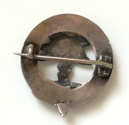 VINTAGE STERLING SILVER SCOTTISH CLAN BROOCH 31X35MM