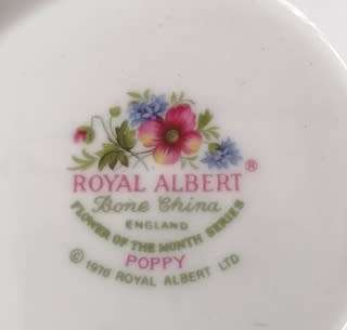 ROYAL ALBERT LARGE BIRTHDAY CUP AND SAUCER "AUGUST" POPPY CUP DIAMETER 110MM PLATE 165MM
