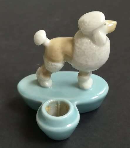 WADE ENGLAND -200 LIGHTS CANDLE HOLDERS - POODLE BLUE HOLDER 44 X 48MM