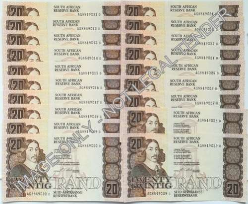 C L STALS 20 RAND 1ST ISSUE 19 NOTES SEQUENCE **BID PER NOTE**