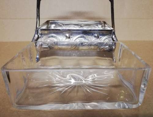 W M F ART NOUVEAU SARDINE SERVERS/DISHES - ORIGINAL GLASS **EXCELLENT** 220MM