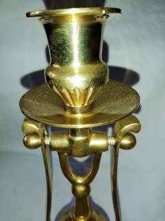 SINGLE  SOLID BRASS GIMBALS- SHIP'S CANDLE HOLDER 290 X 85MM