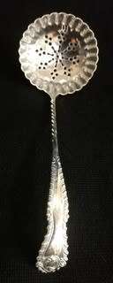 STERLING SILVER BIRMINGHAM  1898 SUGAR CASTING SPOON 125 X 45MM