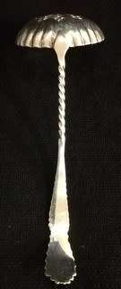 STERLING SILVER BIRMINGHAM  1898 SUGAR CASTING SPOON 125 X 45MM