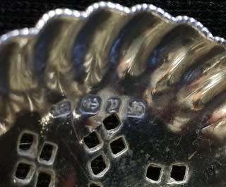 STERLING SILVER BIRMINGHAM  1898 SUGAR CASTING SPOON 125 X 45MM