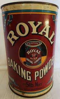 VINTAGE TIN ROYAL BAKING POWDER 5LB NET 210 X 140MM