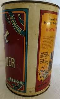 VINTAGE TIN ROYAL BAKING POWDER 5LB NET 210 X 140MM