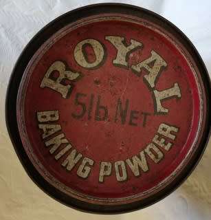 VINTAGE TIN ROYAL BAKING POWDER 5LB NET 210 X 140MM