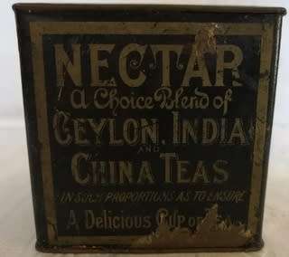 VINTAGE TIN 1LB NECTAR TEA 115 X 115 X 115MM