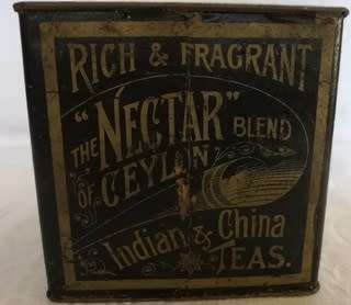 VINTAGE TIN 1LB NECTAR TEA 115 X 115 X 115MM