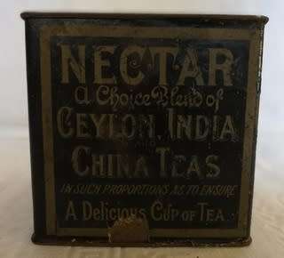VINTAGE TIN 1LB NECTAR TEA 115 X 115 X 115MM