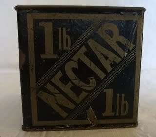 VINTAGE TIN 1LB NECTAR TEA 115 X 115 X 115MM