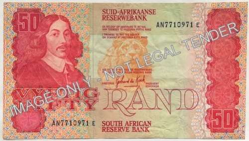 GERHARD DE KOCK 50 RAND NOTE