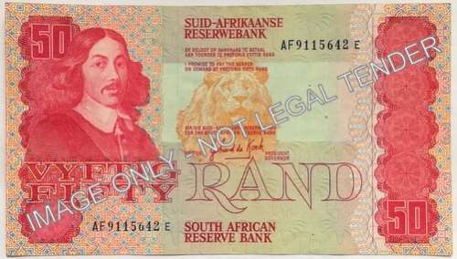 GERHARD DE KOCK 50 RAND NOTE