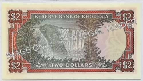 RHODESIA 1979 2 DOLLARS EF BIRD WATERMARK