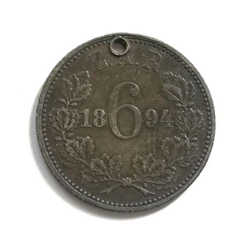 ZAR 1894 6 PENCE **FILLER** HOLE