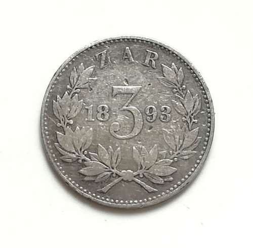 ZAR 1893 3 PENCE