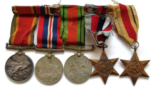 WW2 GROUP OF 5 MEDALS ISSUED TO H P GUNTER 51578