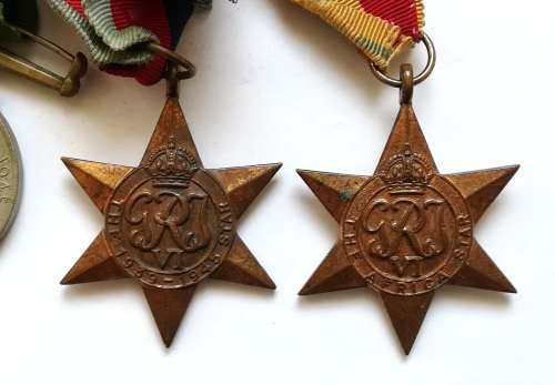 WW2 GROUP OF 5 MEDALS ISSUED TO H P GUNTER 51578