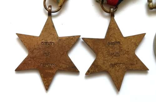 WW2 GROUP OF 5 MEDALS ISSUED TO H P GUNTER 51578