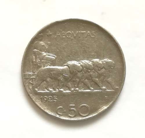 ITALY 50 CENTISIMI 1925R