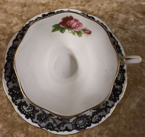 **RARE ** ROYAL ALBERT BONE CHINA ENGLAND  **SENORITA ** 3 X COFFEE CUPS AND SAUCERS **BID PER DUO**