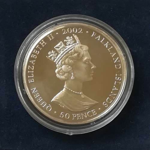 FALKLAND ISLANDS 2002 GOLDEN JUBILEE 50 PENCE COIN **PROOF**