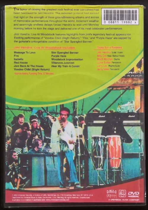 JIMI HENDRIX - LIVE IN WOODSTOCK DVD