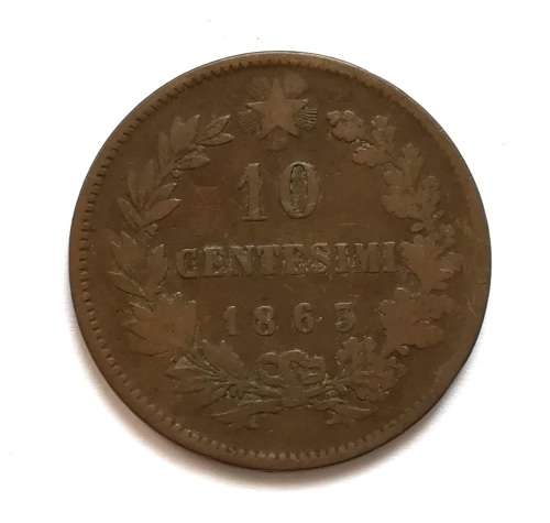 ITALY 1863 10 CENTESIMI